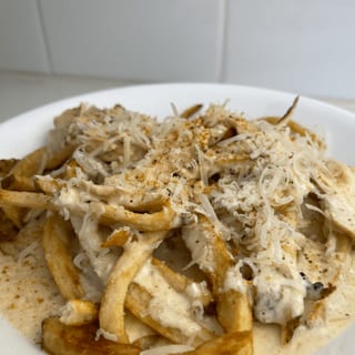 Cajun Fries Chicken Alfredo Pasta