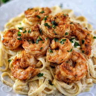 Baked Cajun Shrimp Alfredo