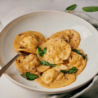 Lobster Ravioli with Ziti with Alfredo Sauce Pasta